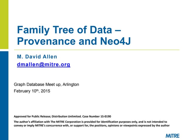 Family tree of data – provenance and neo4j