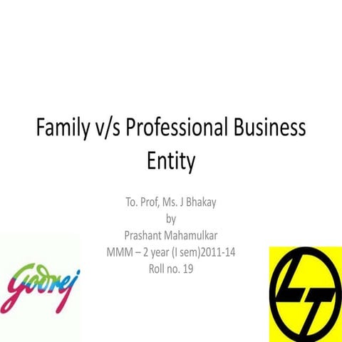 Family vs professional