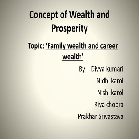 The definition of wealth | PPSX