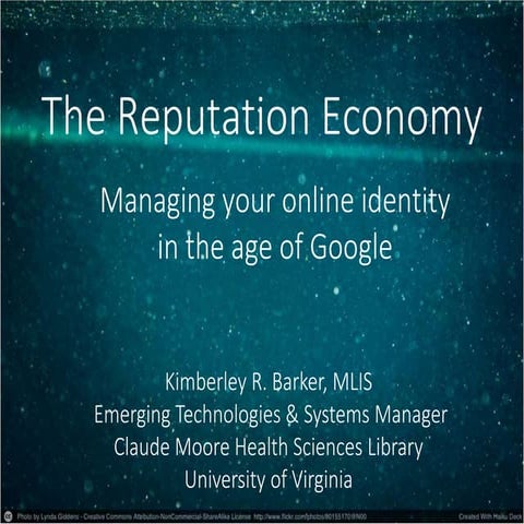 The Reputation Economy: Protecting your most valuable asset in the age of Google