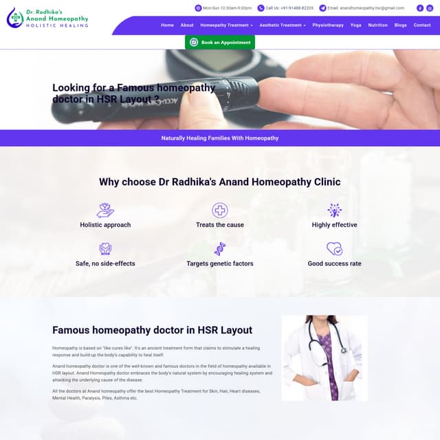 Famous homeopathy doctor in HSR Layout - Anand Homeopathy Clinic