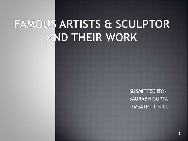 Art appreciation artists and artisan | PPTX