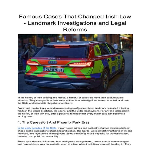 Famous Cases That Changed Irish Law - Landmark Investigations and Legal ...