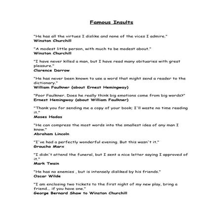 Famous insults | DOC
