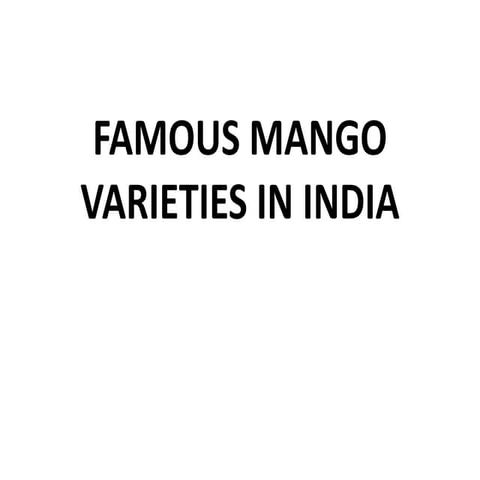 FAMOUS MANGO VARIETIES IN INDIA