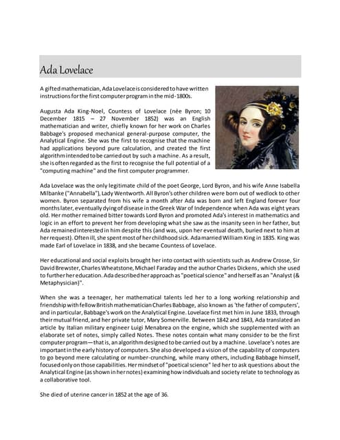 Ada Lovelace | PPTX