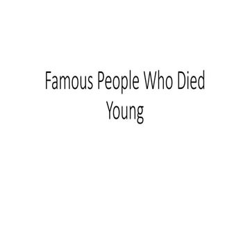 Famous people who died from drugs