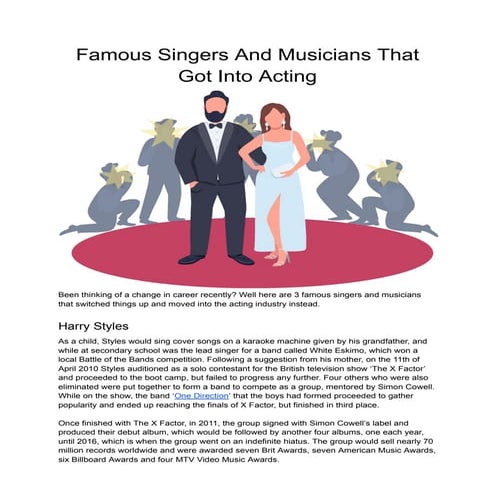 Famous Singers And Musicians That Got Into Acting 