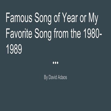 Famous song of the year for 1980 1989