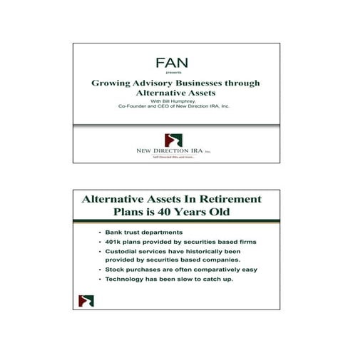 Slides of webinar:   growing advisory businesses through alternative assets