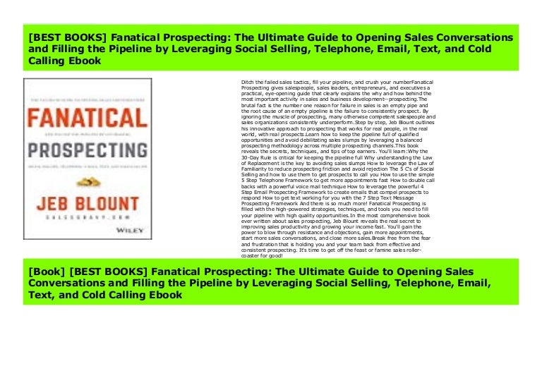 [BEST BOOKS] Fanatical Prospecting The Ultimate Guide to Opening Sal…