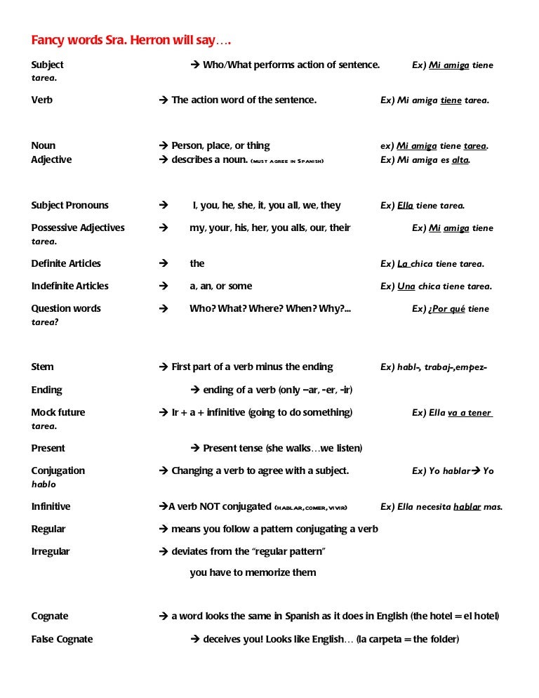 Fancy words 8th grade