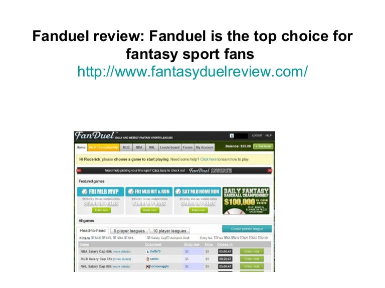 Fan duel review