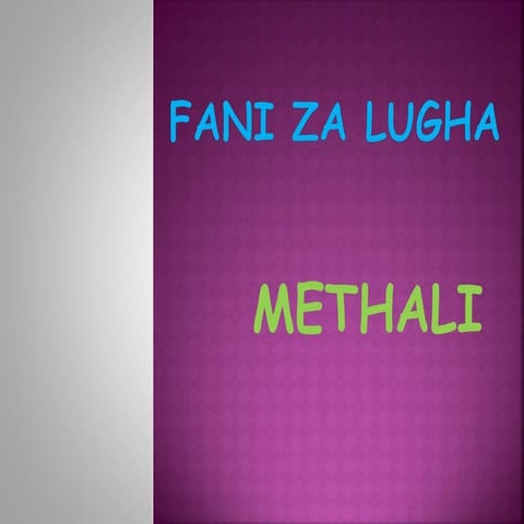 Fani za lugha | PPTX