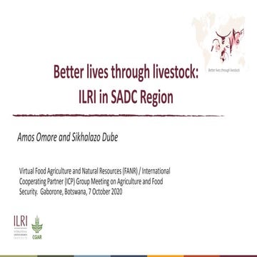 Better lives through livestock: ILRI in SADC Region 