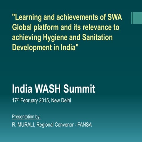 FANSA PowerPoint Presentation at the India Wash Summit