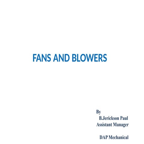 Basics of fans | PPTX