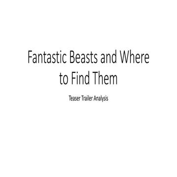 Fantastic beasts and where to find them