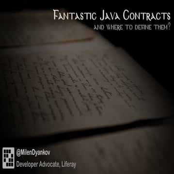 Fantastic Java contracts and where to define them? - M Dyankov | PPT