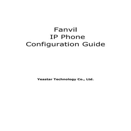 Fanvil configuration guides_en