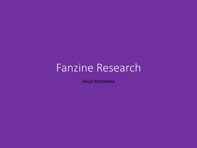 Fanzine pro forma 9 | PPTX | Desktop Publishing | Computer Software and