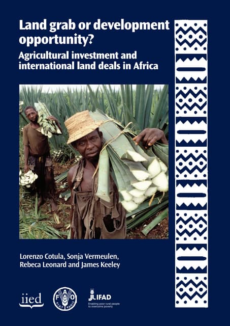 Agricultural investment and international land deals in Africa