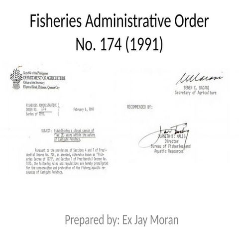 FAO_174_ Series of 1991_Camiguin 5 years closed season Fisheries