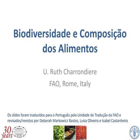 Biodiversity indicators food composition portuguese