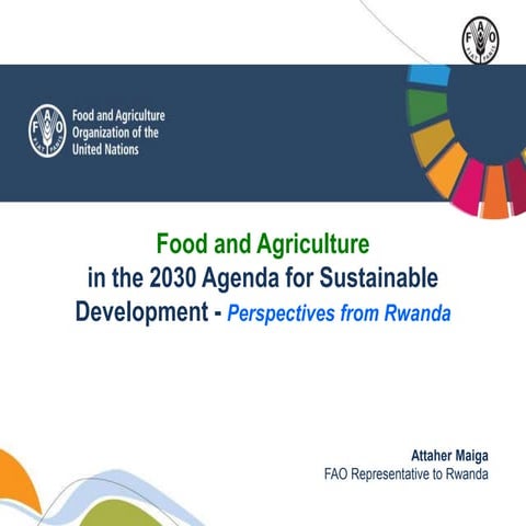 Food and Agriculture in the 2030 Agenda for Sustainable Development - Perspec...