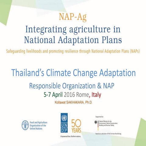 Thailand’s Climate Change Adaptation: Responsible Organization & NAP | PDF