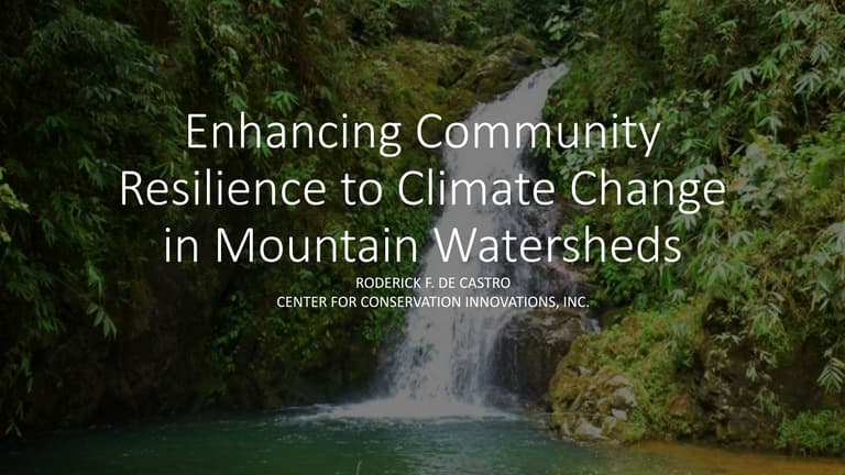 thumbnail of  Enhancing community resilience to climate change in Mountain Watersheds