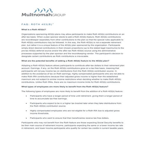 FAQ: Roth 403(b)