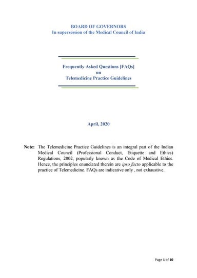 Faq telemedicine india 2020