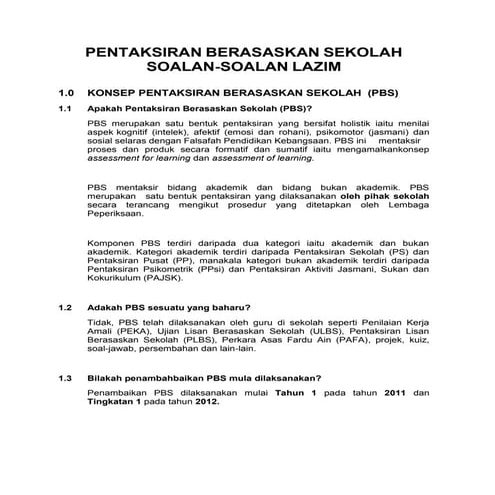 Pbs Soalan Dan Jawapan Pdf