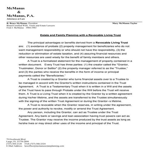 Faq Planning With A Rev Trust