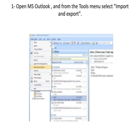 How to backup E-mails using outlook