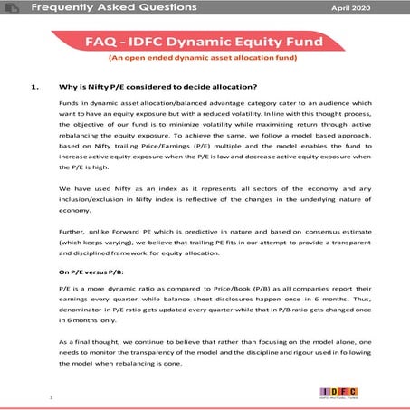 DSP Dynamic Asset Allocation Fund | PDF