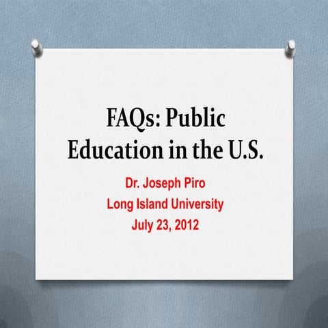 Fa qs about education in the u