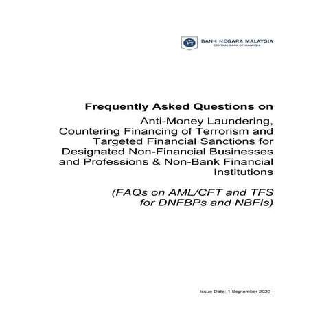 Frequently Asked Questions on Anti-Money Laundering