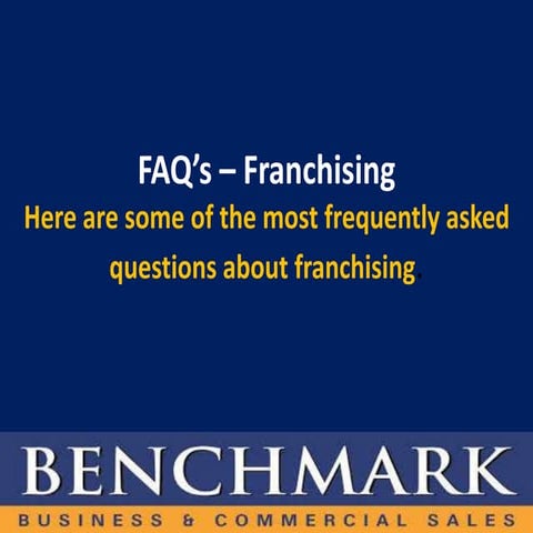 Faq’s – franchising