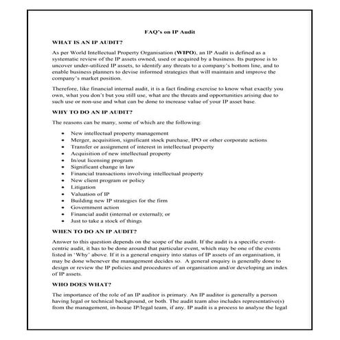 Intellectual property audits | PPTX