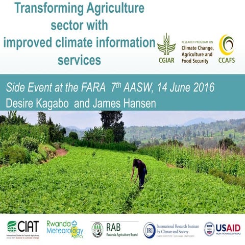 Transforming Agriculture Sector with Improved Climate Information Services