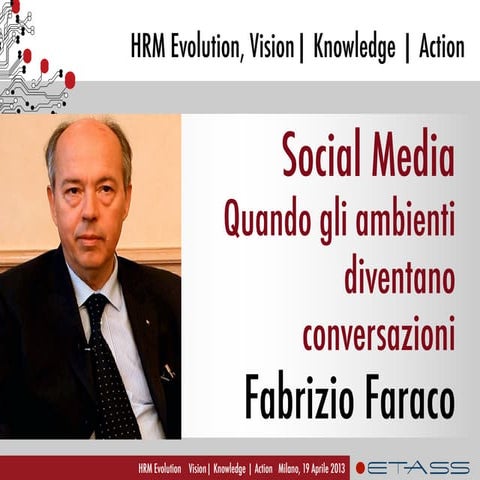 Knowledge Sharing 2.0 - Quando gli ambienti diventano conversazioni Fabrizio Faraco, ETAss Workshop 