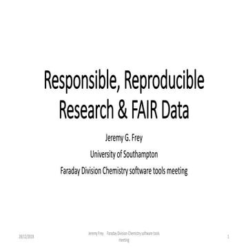 Responsible, Reproducible Research & FAIR DATA