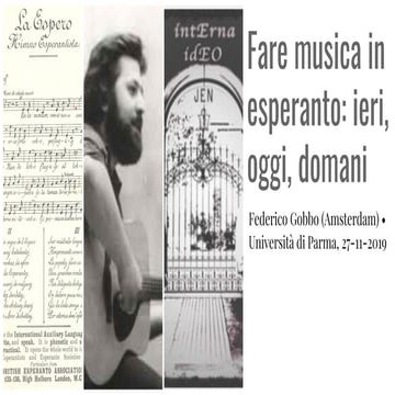 Fare musica in esperanto : ieri, oggi, domani