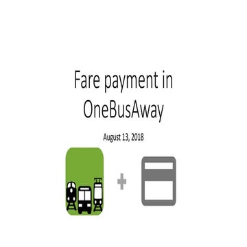 Fare payment in OneBusAway
