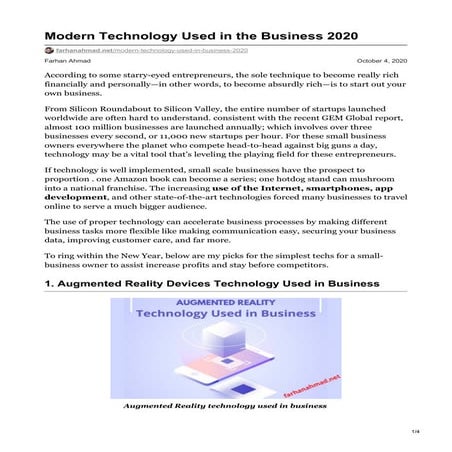 Technology Used in Business 2020