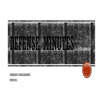defense minutes of the meeting during the research defense | PPTX