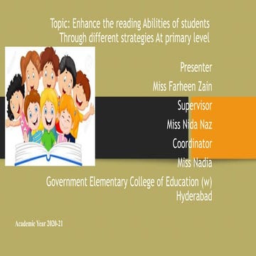 Enhance The Reading Abilities Of Students Through Different Strategies At Pri...