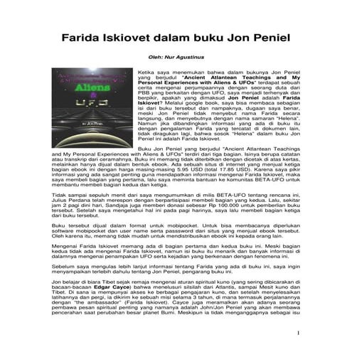 Farida Iskiovet dalam buku Jon Peniel